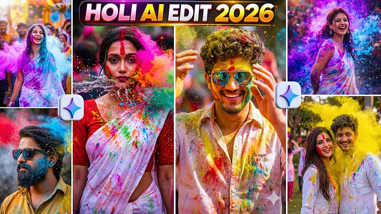 Holi Photo Editing 2026 | Google Gemini AI Se Holi Color Splash Photo Kaise Banaye 🌈🔥