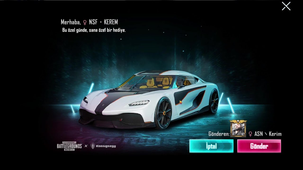YENİ ARABA KOENİGSEGG İ ALDIM KARDEŞİME HEDİYE G&Ouml;NDERDİM!!! | PUBG MOBILE