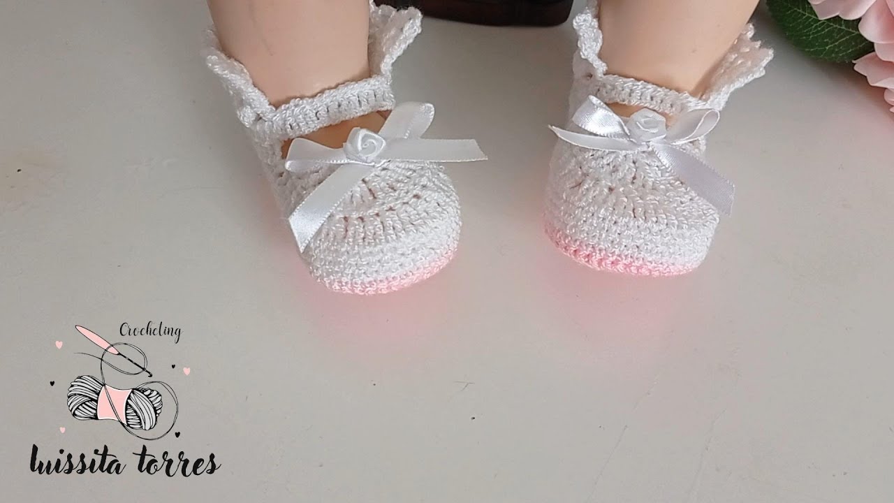 NUEVO! TEJE estos ZAPATITOS para bautizo a CROCHET 🥰 ¡Patrón de GANCHILLO Fácil y Rápido de TEJER!