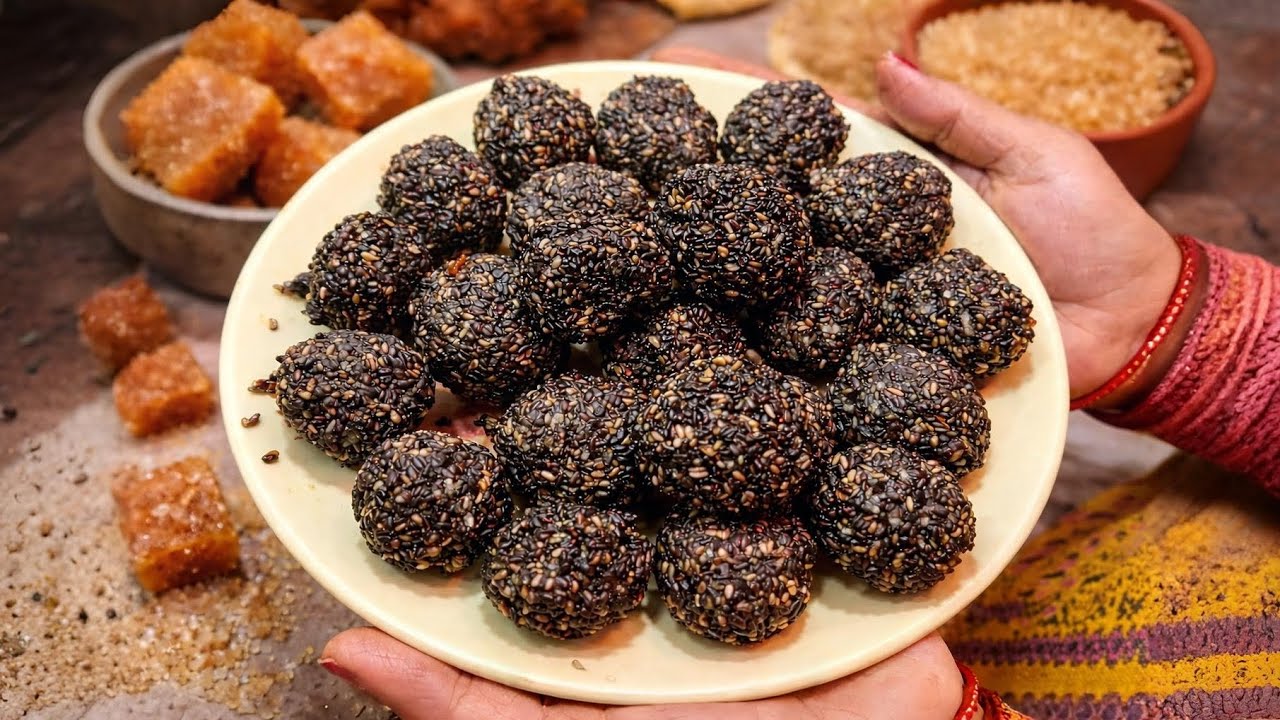 Til Ladoo (Til Ka Lai) Easy Black Sesame & Jaggery Ladoo Recipe — Bhansagar Style #tilwa #tilladdoo