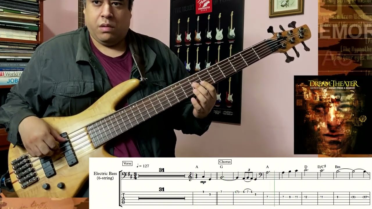 The spirit carries on (Dream Theater) - bass cover (sheet music/tab included)
