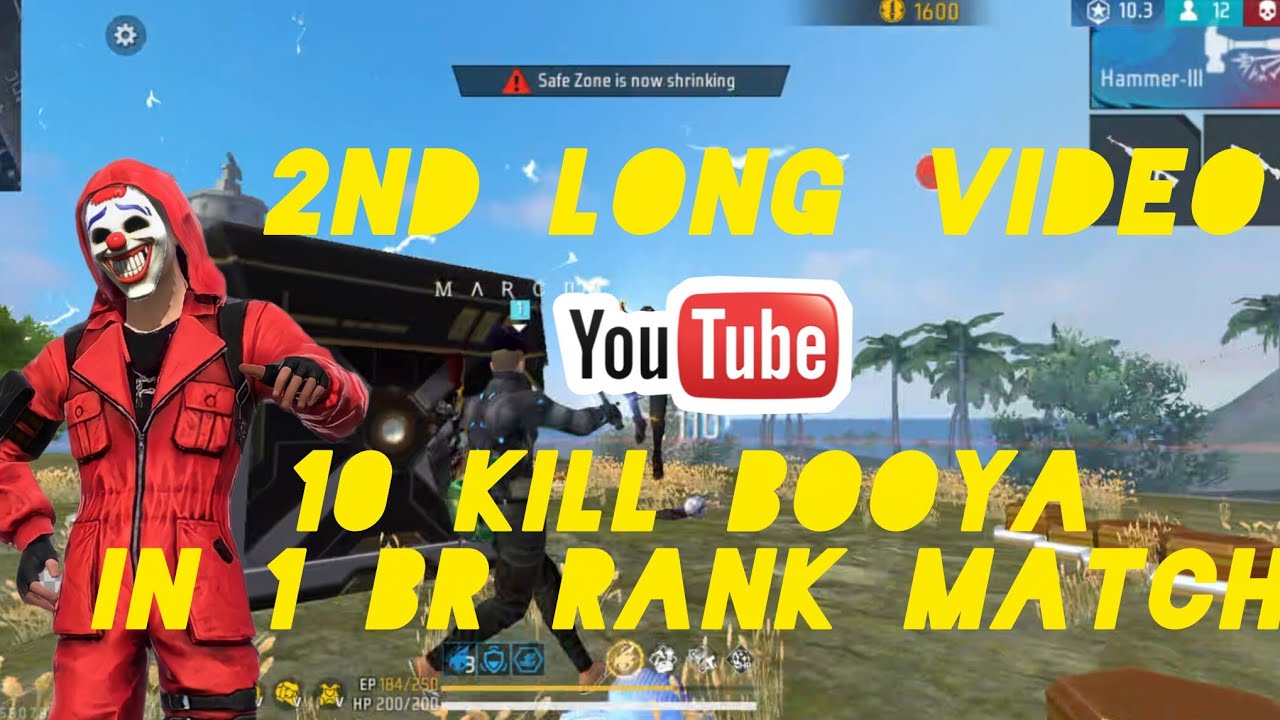 2nd long video 10 kill Booya in BR rank 🗿🍷🥶 #longvideo #freefire #subscribe #10kill 