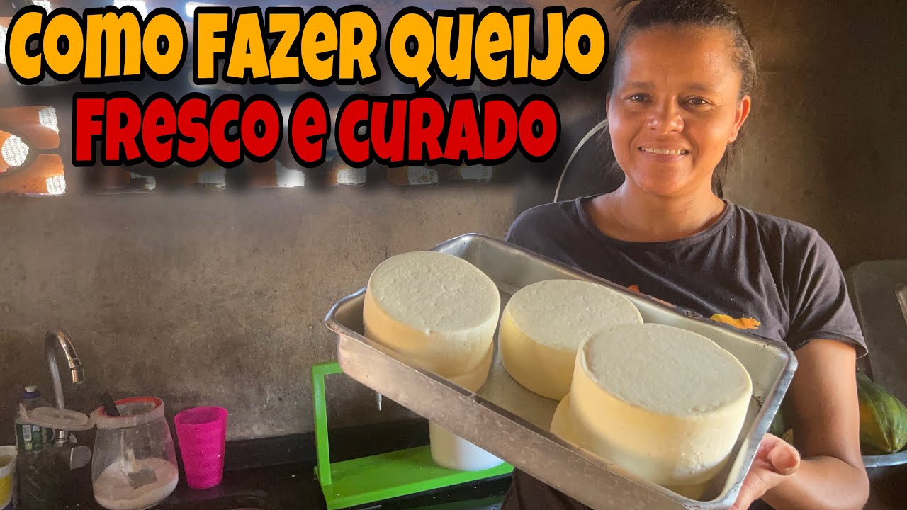 Como fazer queijo fresco e como curar queijo na geladeira / JOSELI VIDA NA ROÇA