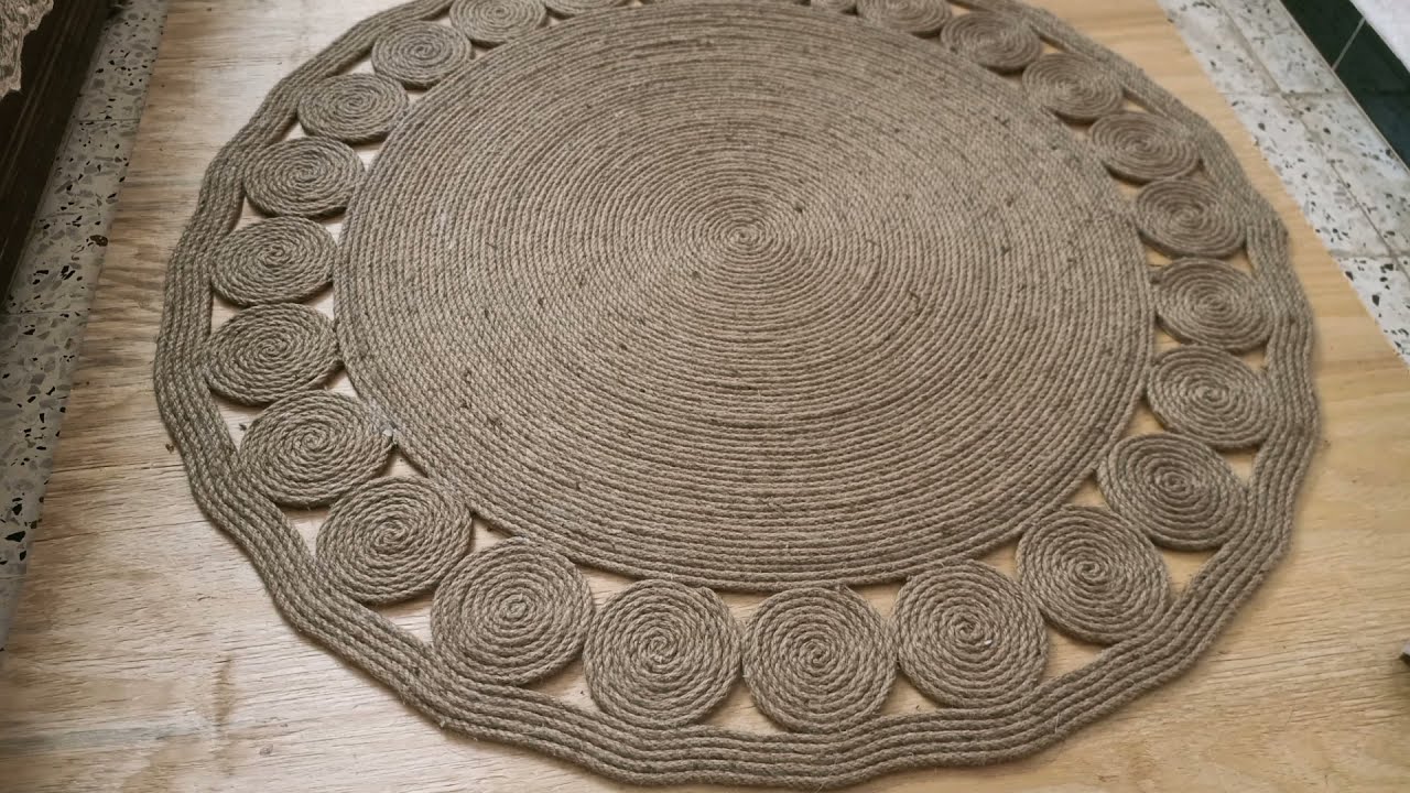 الطريقة المفصلة لعمل تابي #tapis en corodn de jute 100%
