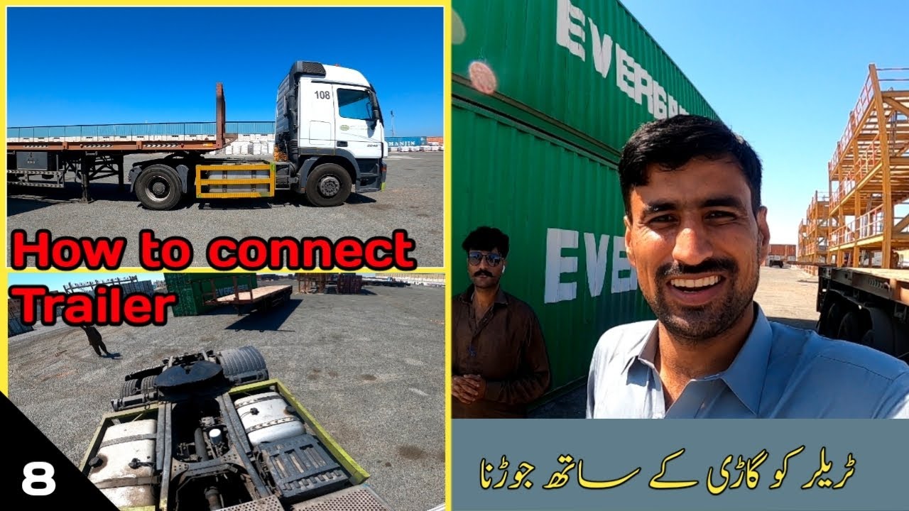 how to connect a trailer to a truck | coupling and uncoupling Saudi truckvlog Globe Marine logistics