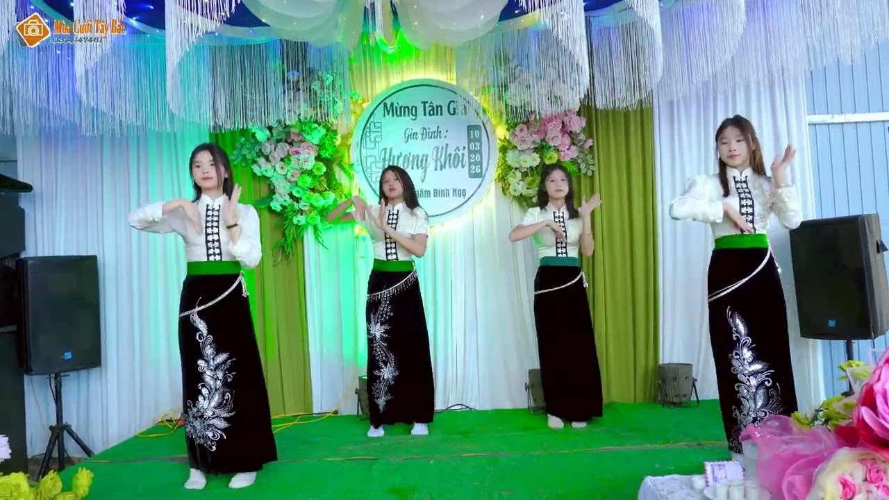 CÁC THIẾU NỮ XINH ĐẸP MÚA MỪNG LỄ MỪNG NHÀ MỚI GIA ĐÌNH HƯƠNG KHÔI BẢN HUA NÀ THUẬN CHÂU SƠN LA