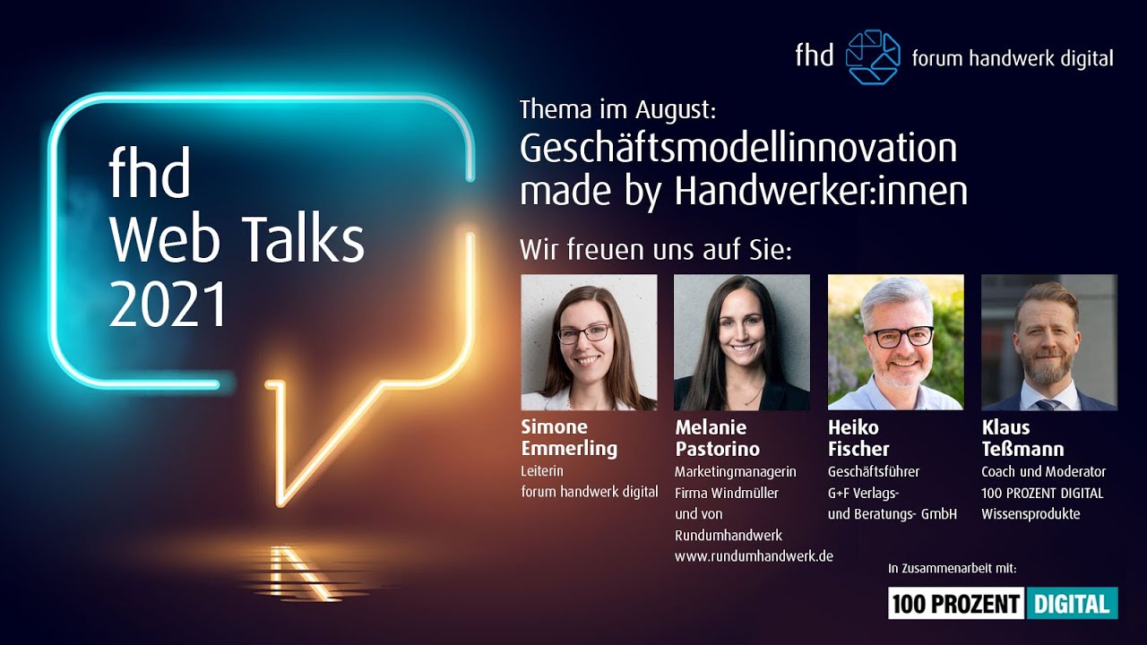 Geschäftsmodellinnovation made by Handwerker:innen - Folge 7 des fhd Web Talk