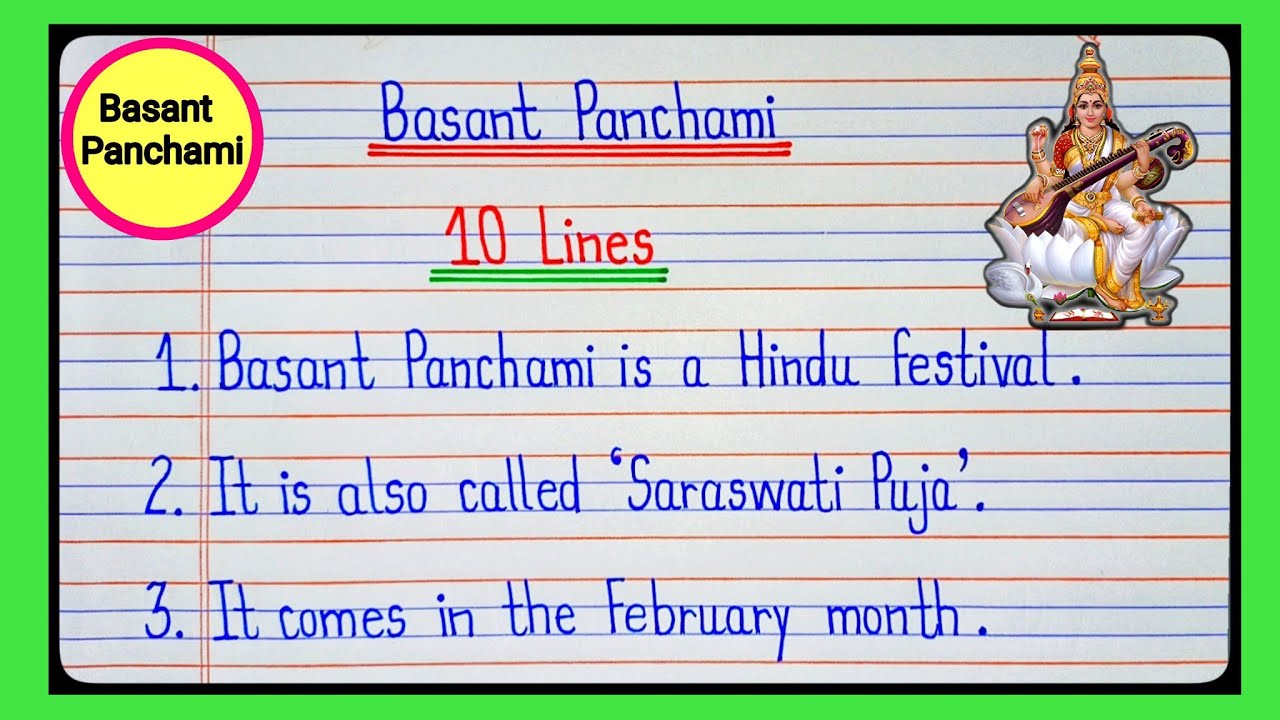 10 Lines Essay On Basant Panchami l Essay On Basant Panchami l Vasant Panchami l