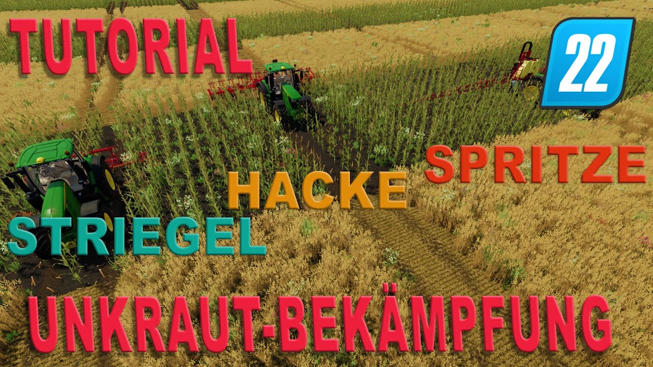 LS22 Tutorial - Unkraut - Der große Test - Effektivste Methode - Spritzen - Hacken - Striegeln