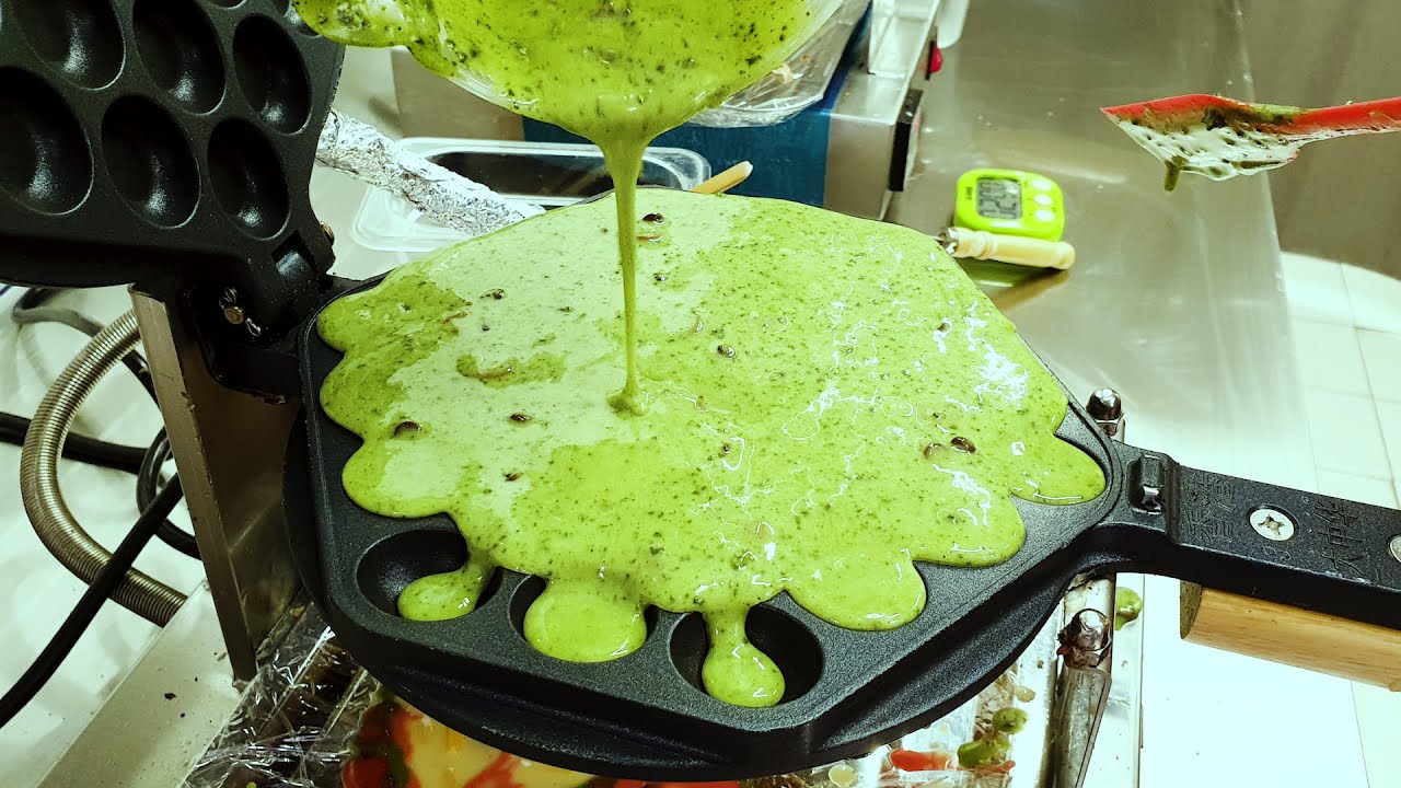 Лучшие вафли, Матча, шоколад, сыр, Пузырьковые вафли, Яичные вафли, Корейская уличная еда