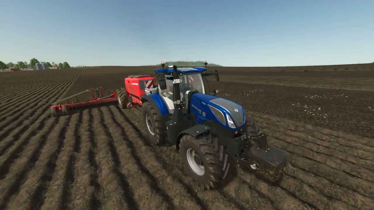 FS25 | New Holland T7 & Seeder  on Wheat plantation | PC + Controller Gameplay