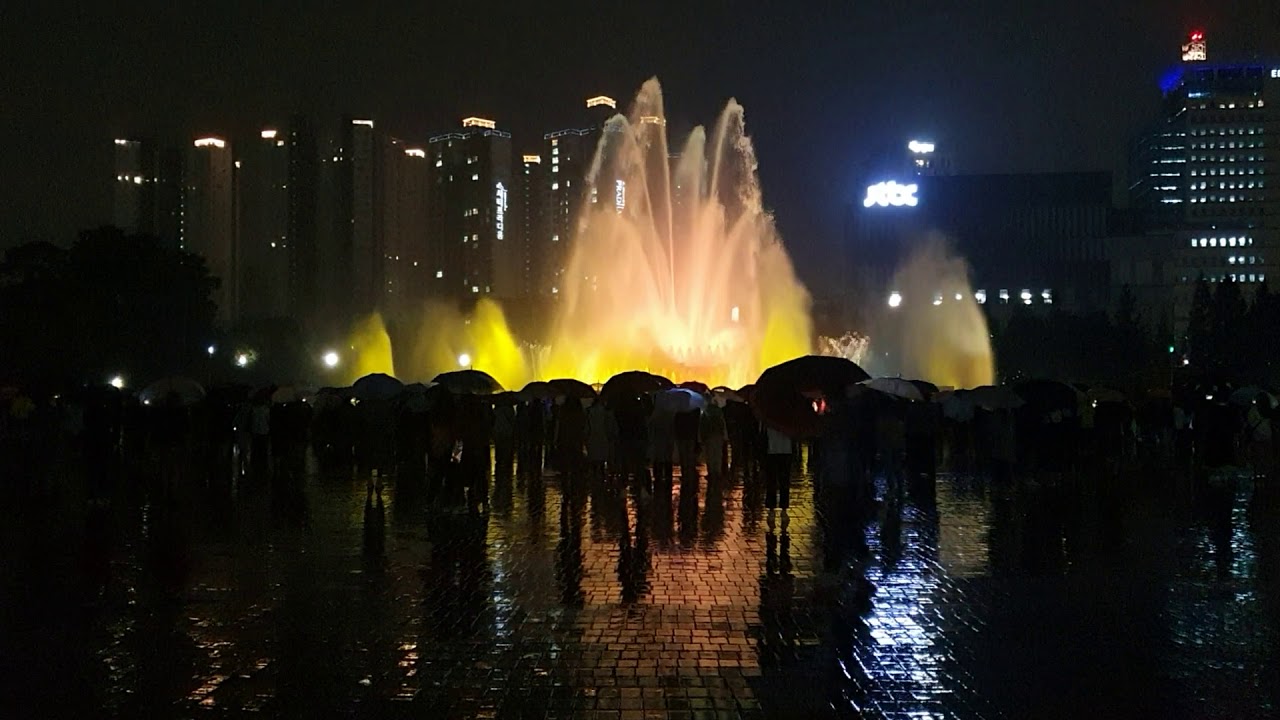 BTS RM Birthday Fountain Light Show at Ilsan's 노래하는분수대 (Musical Fountain) September 12, 2019