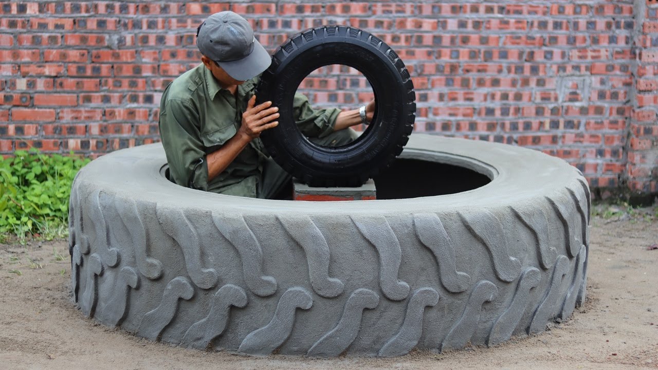 Outdoor Water Feature | Designer Outdoor Water Aquarium using Recycle Tires