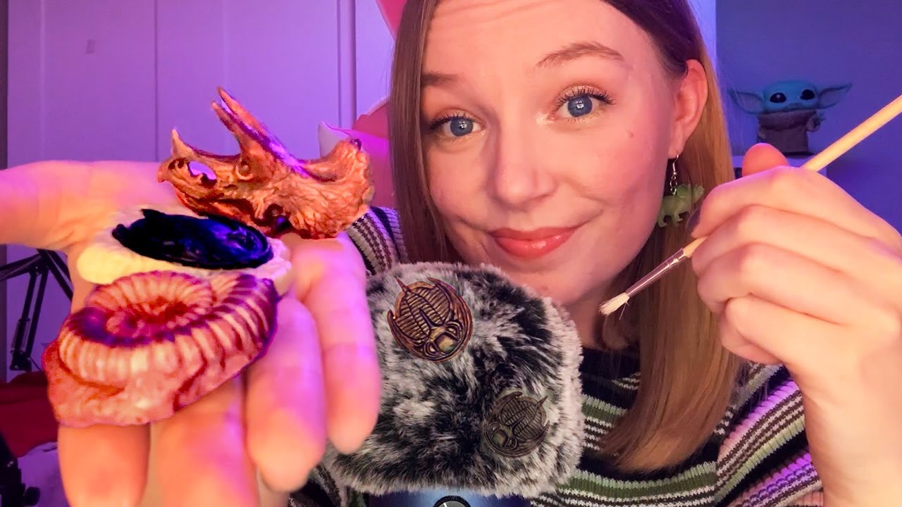 ASMR Fossil Excavation (Tracing, Brushing, Mic Trigger)
