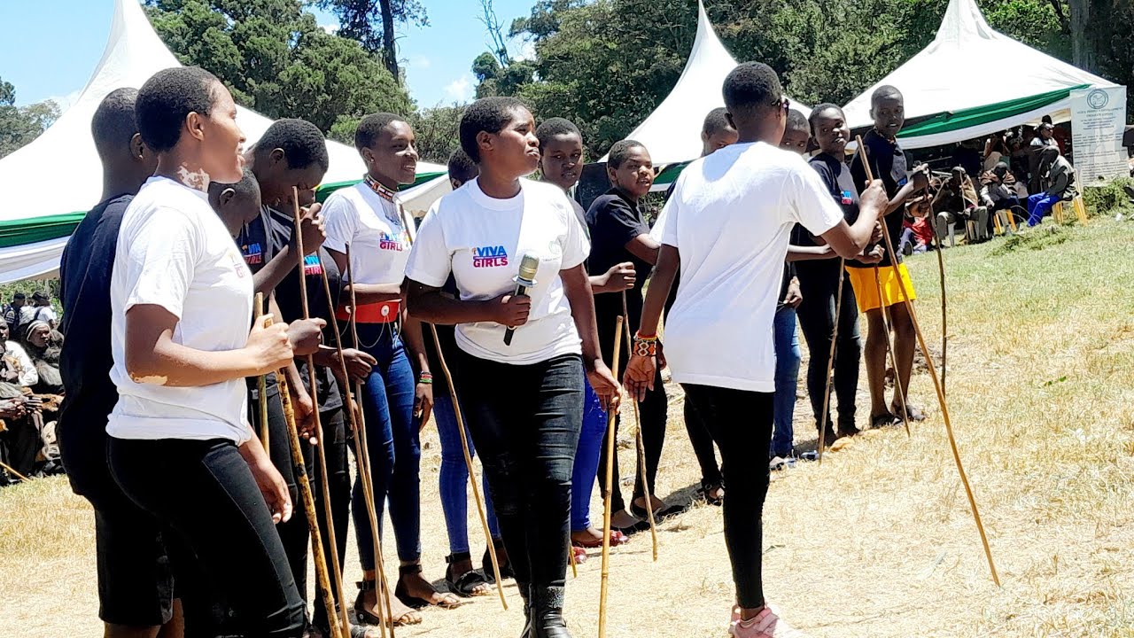BEAUTIFUL OGIEK GIRLS FROM WISER SCHOOL MIGORI PERFORMING AT OGIEK CULTURAL FESTIVAL, NAROK.