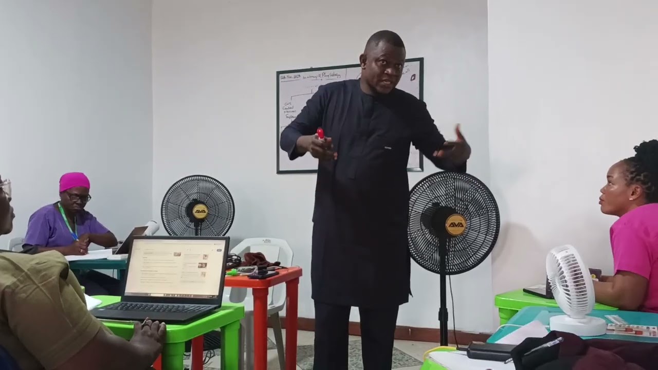 Associate Prof. Olaniyan Olugbemi Teaching OICNM students Anatomy and Physiology