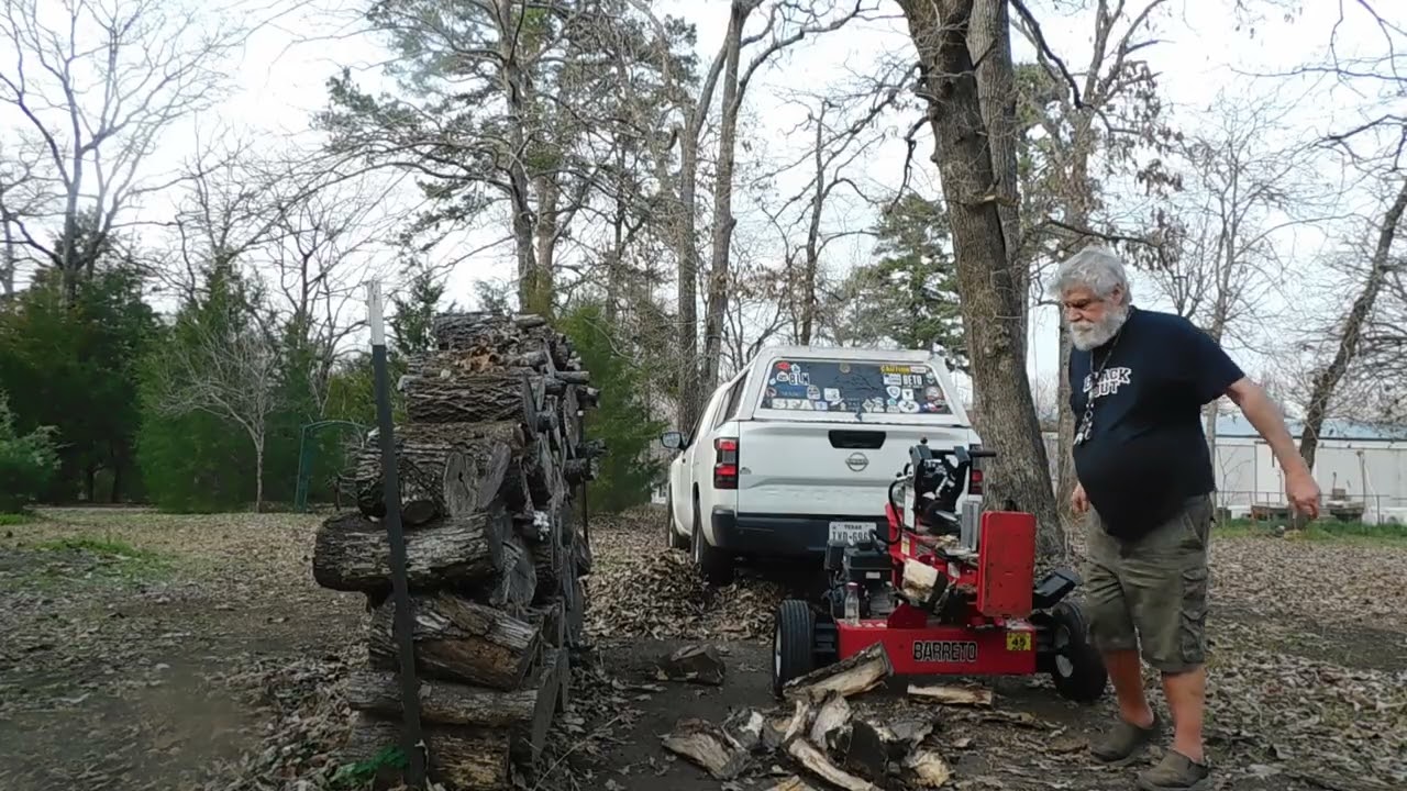 Splitting Hickory Firewood, Nacogdoches County, Texas