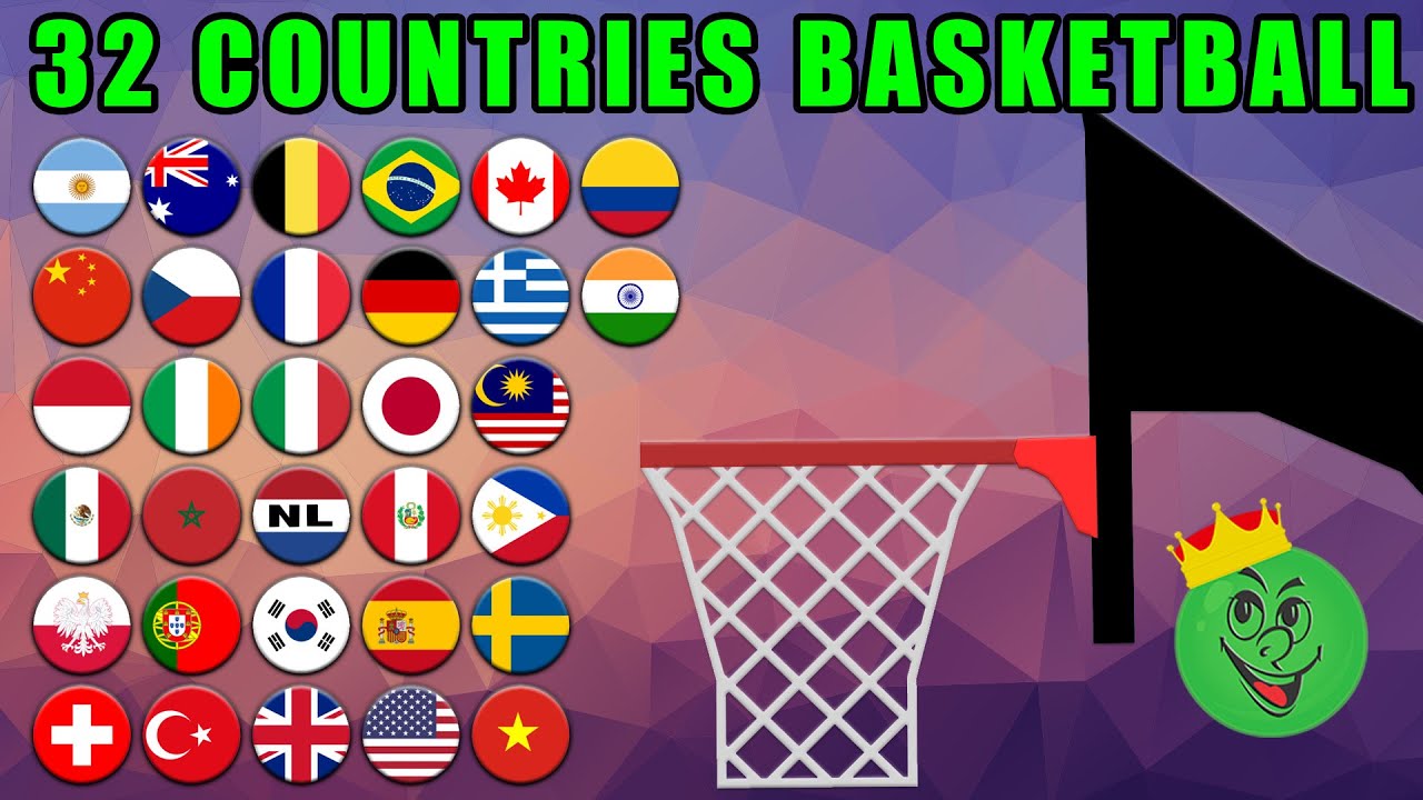 Basketball Marble Race with 32 Countries #14