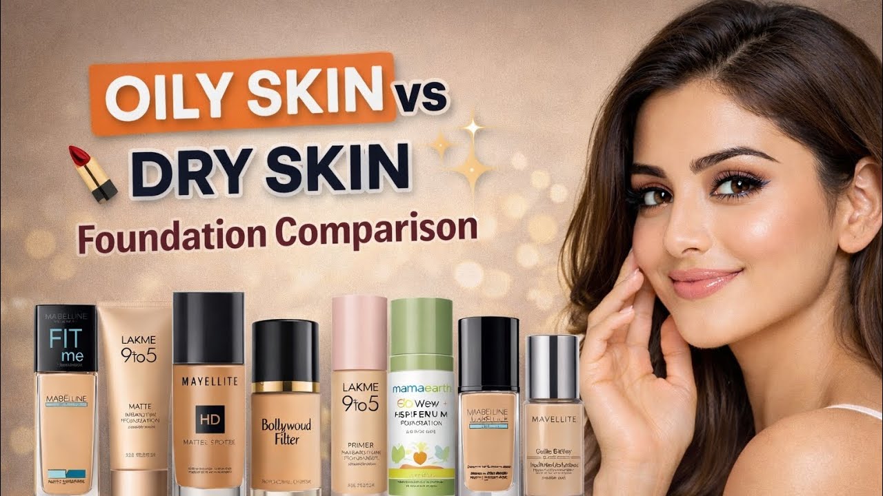 Oily Skin vs Dry Skin Foundation Comparison✨💄