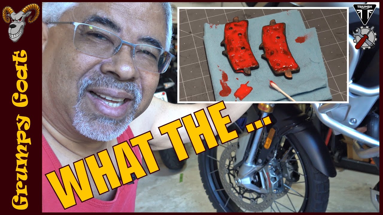 Снятие передних тормозных колодок и что я сделал, чтобы устранить шум передних тормозов | Triumph...