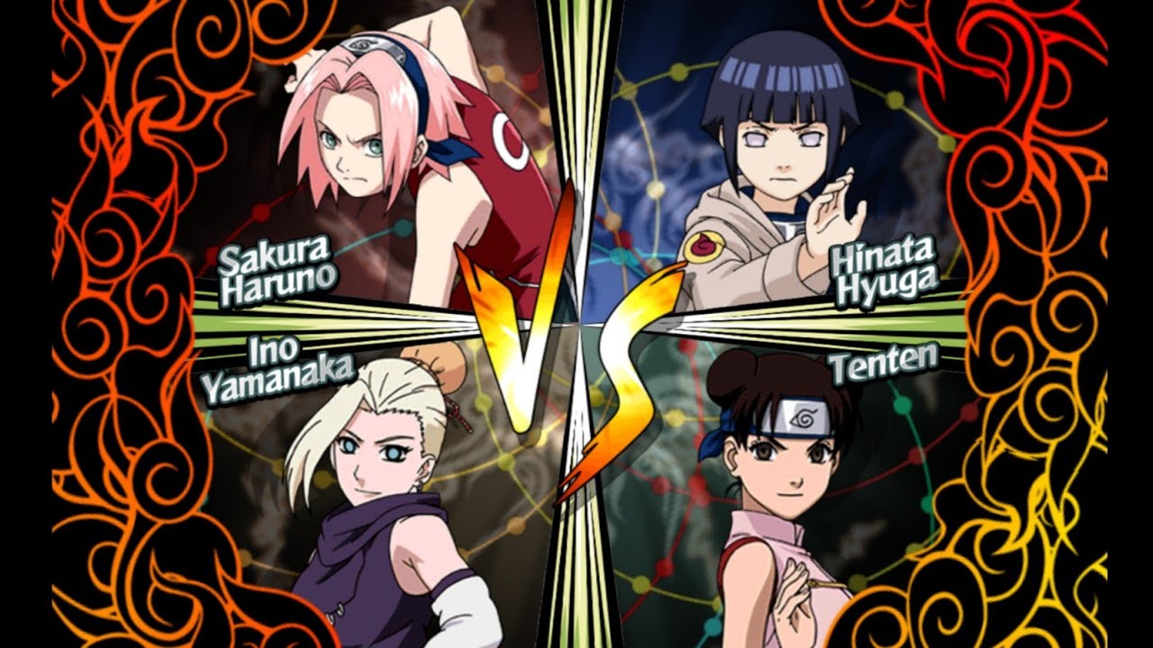 Sakura VS Hinata VS Ino VS Tenten | Naruto: Clash of Ninja Revolution 2