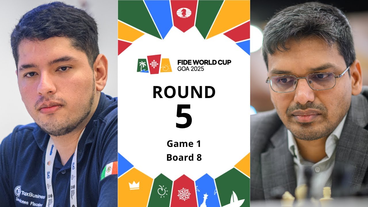 🇲🇽 Martinez Alcantara – Pentala Harikrishna 🇮🇳 | FIDE World Cup 2025 | Round 5 | Game 1 | Board 8