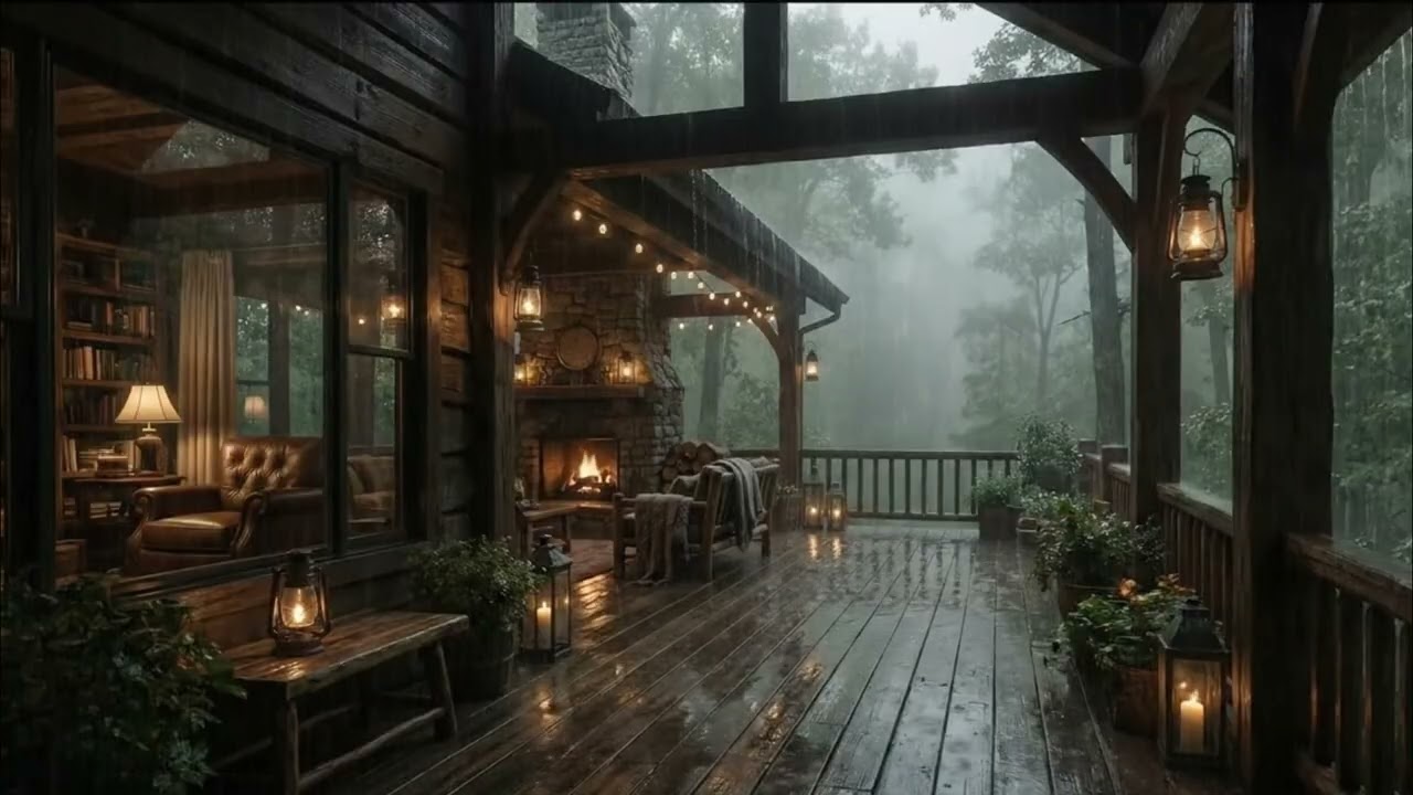 Gentle Rainy Night at a Quiet Forest Cabin 🌧 | Ambient Dark Bedroom Sounds for Deep Sleep