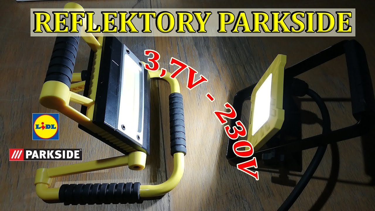 PARKSIDE Reflektor roboczy LED PAS 10 A3 oraz PARKSIDE Reflektor LED 20 W z powerbankiem 1400 mAh