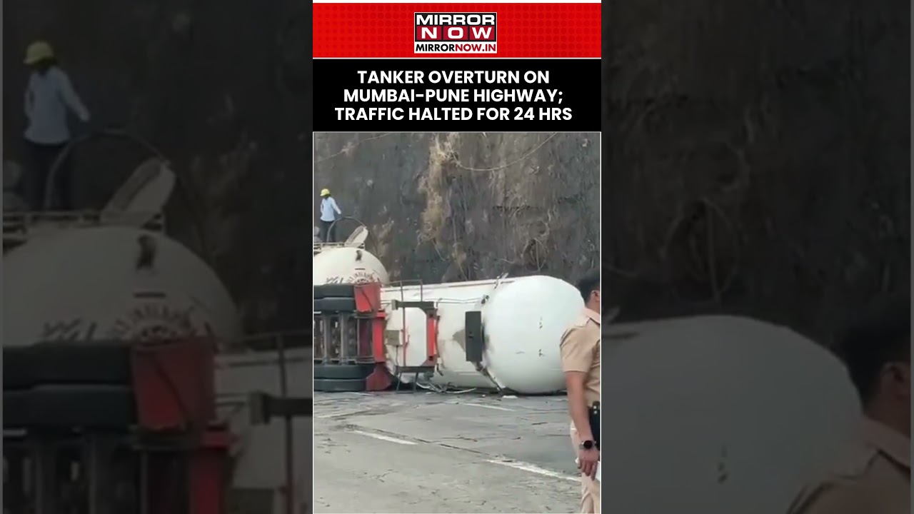 Mumbai-Pune Highway Mishap: Overturned Tanker Halts Traffic For 24 Hours In Urse Maval Area #shorts