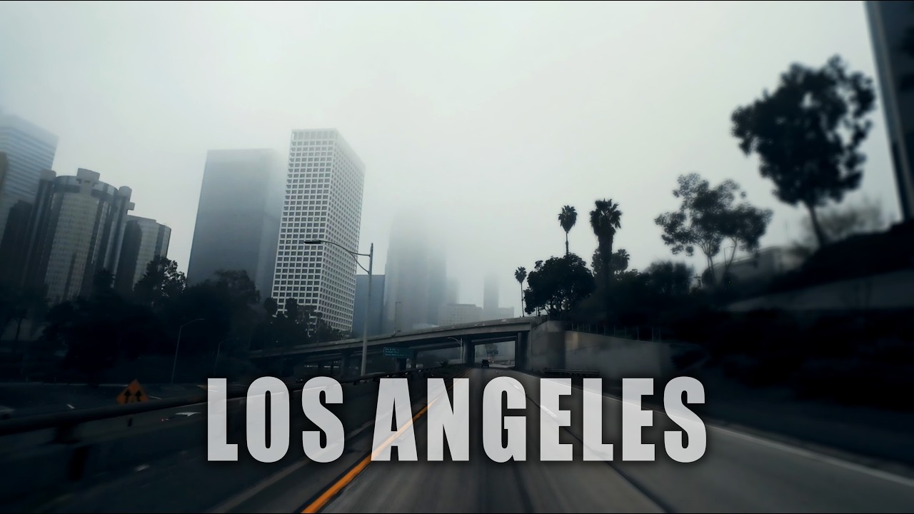 Foggy Sunday Morning Drive in Los Angeles | Peaceful LA City Driving Ambience, 4K