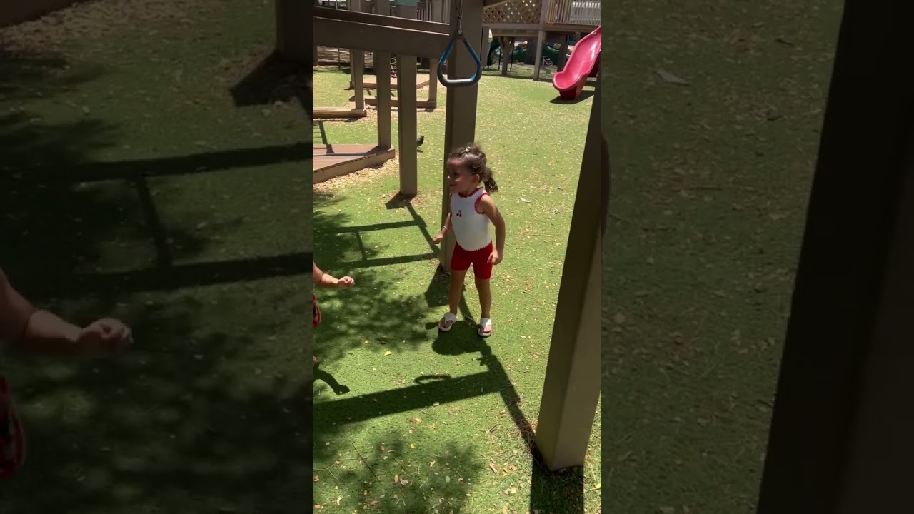Watch me hang on the monkey bars.#playground #hanging #park