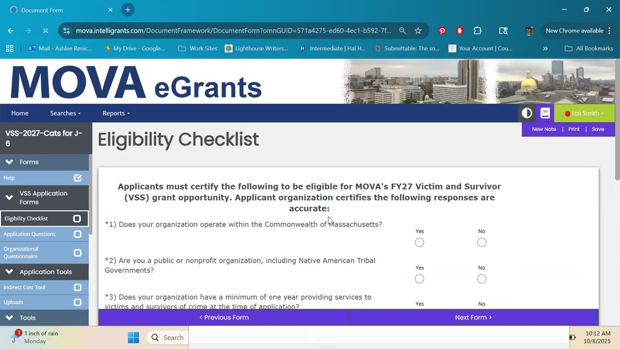 eGrants FY27 Victim and Survivor Services Application Walkthrough