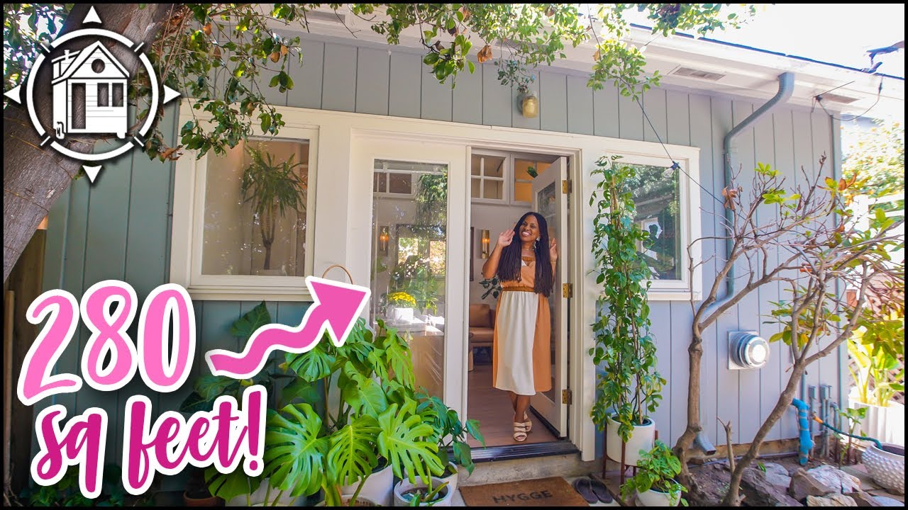 Her TINY HOUSE is the size of a garage, & it's really cute!