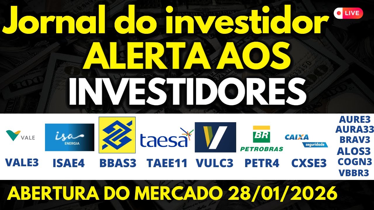 PRODUÇÃO VALE3 ISAE4 TAEE11 BBAS3 AURA33 PETR4 CXSE3 AURE3 VULC3 BRAV3 ALOS3 COGN3 VBBR3 AZZA3 EMBJ3