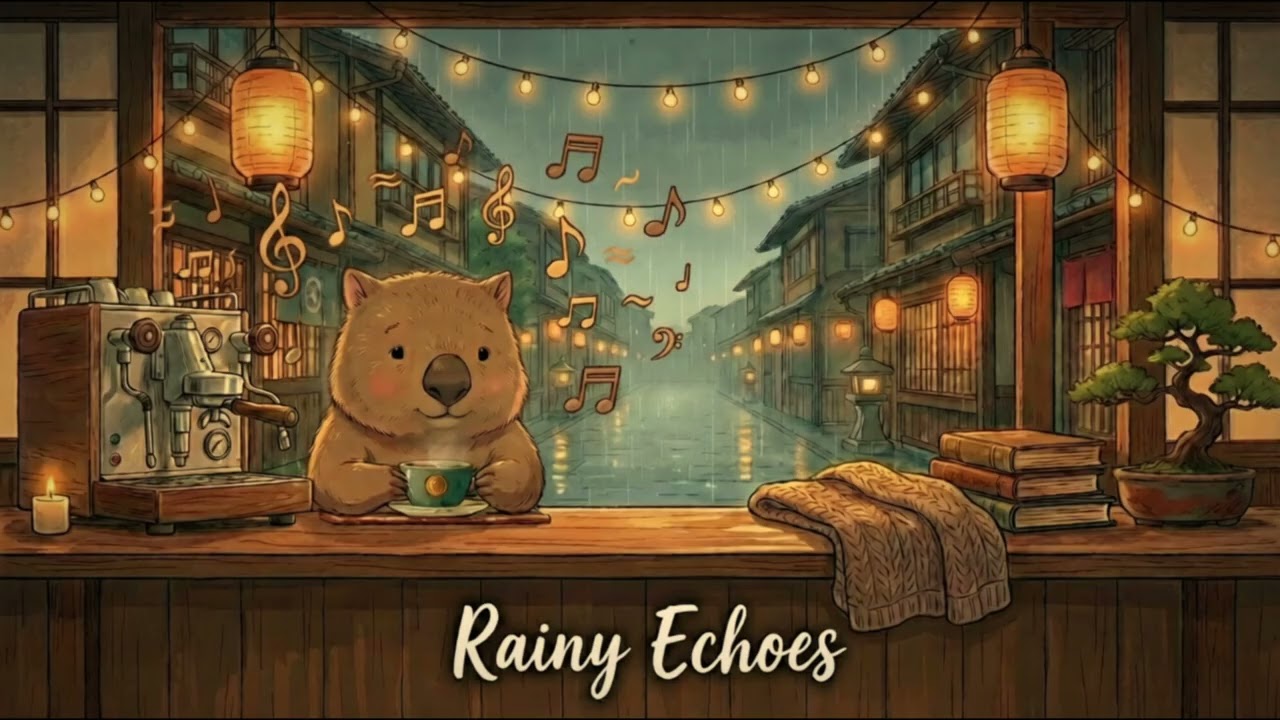 Soft rain, coffee and the world is far away