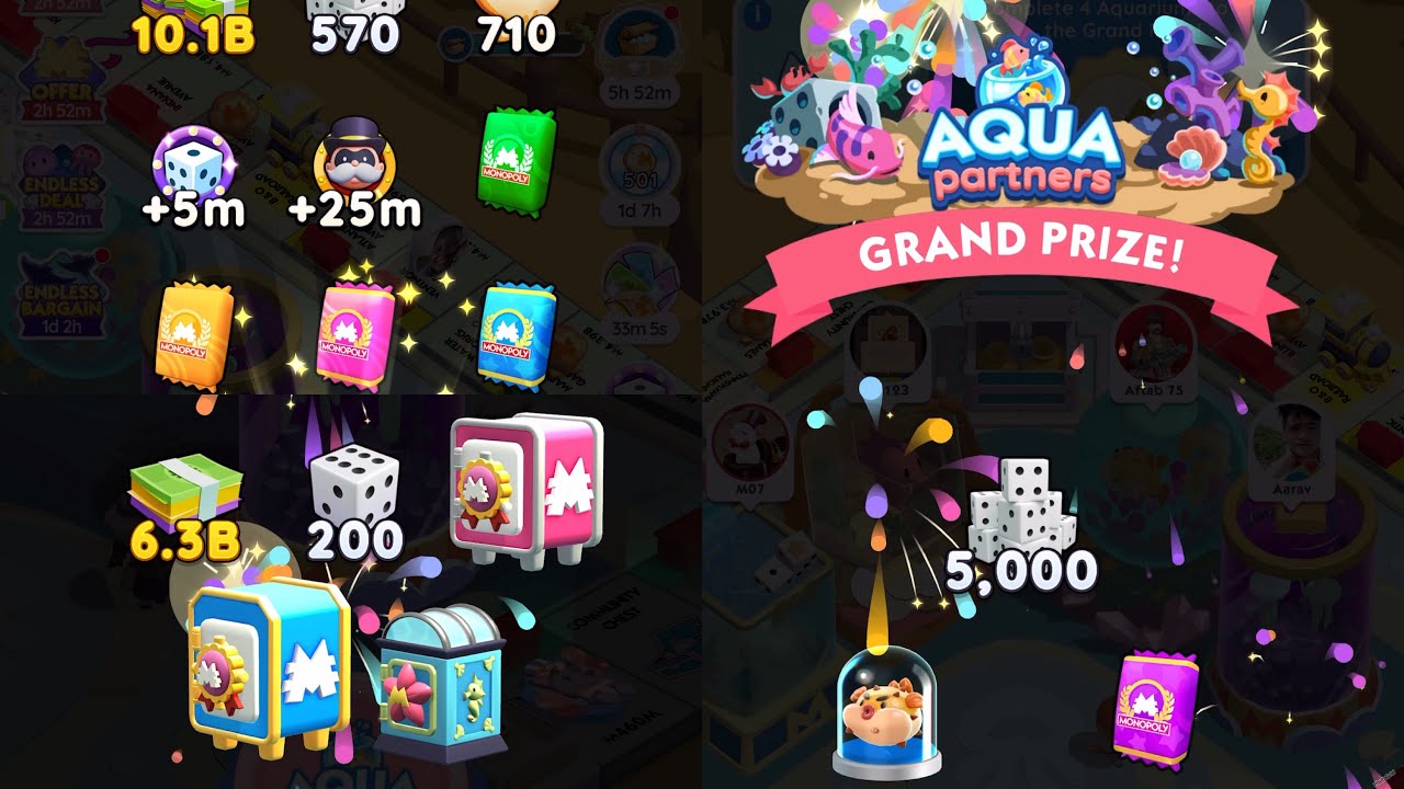 Monopoly Go - COMPLETED AQUA PARTNERS - SUBSCRIBERS CARRIED ME ❤️🙈 @monopolygo #monopolygo