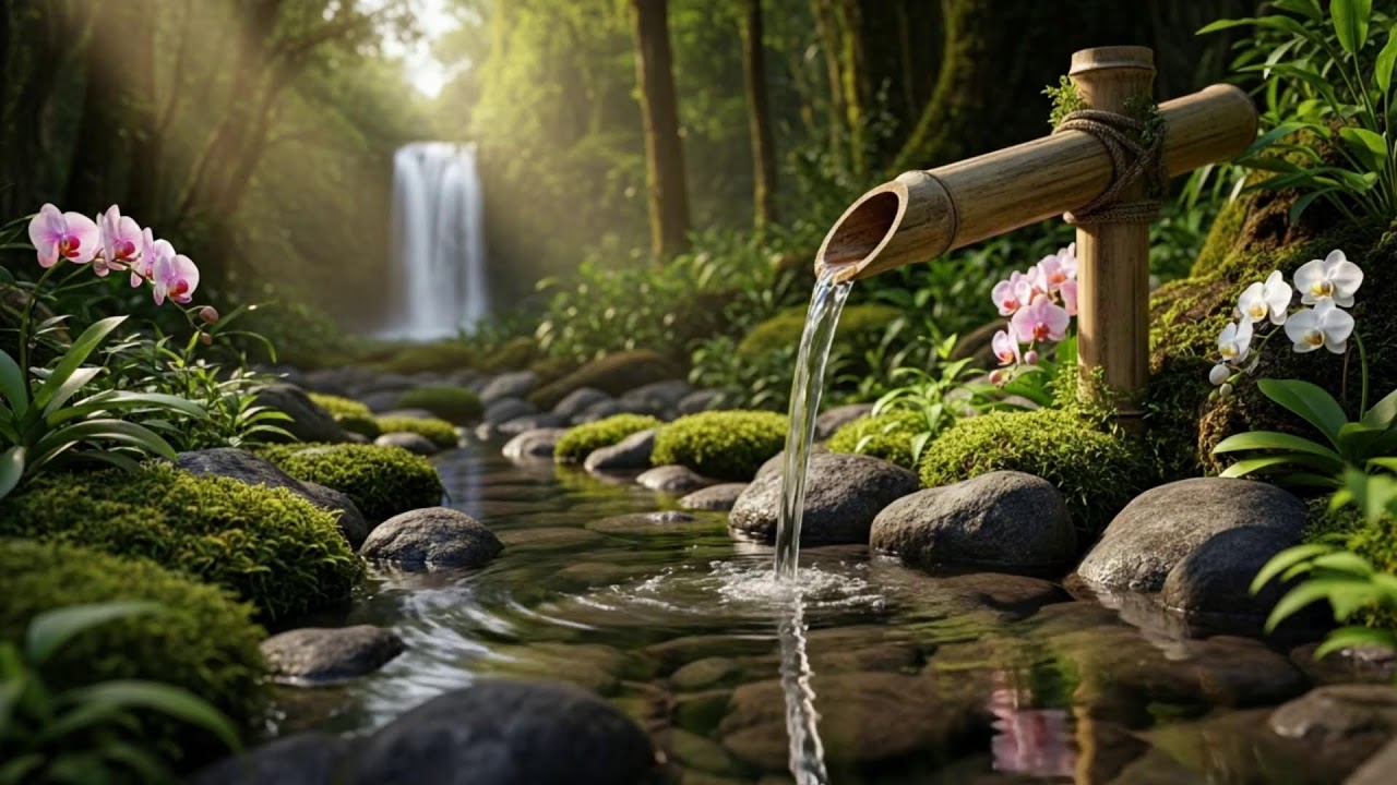 Soft Piano for Sleep with Waterfall Ambience for Insomnia Relief