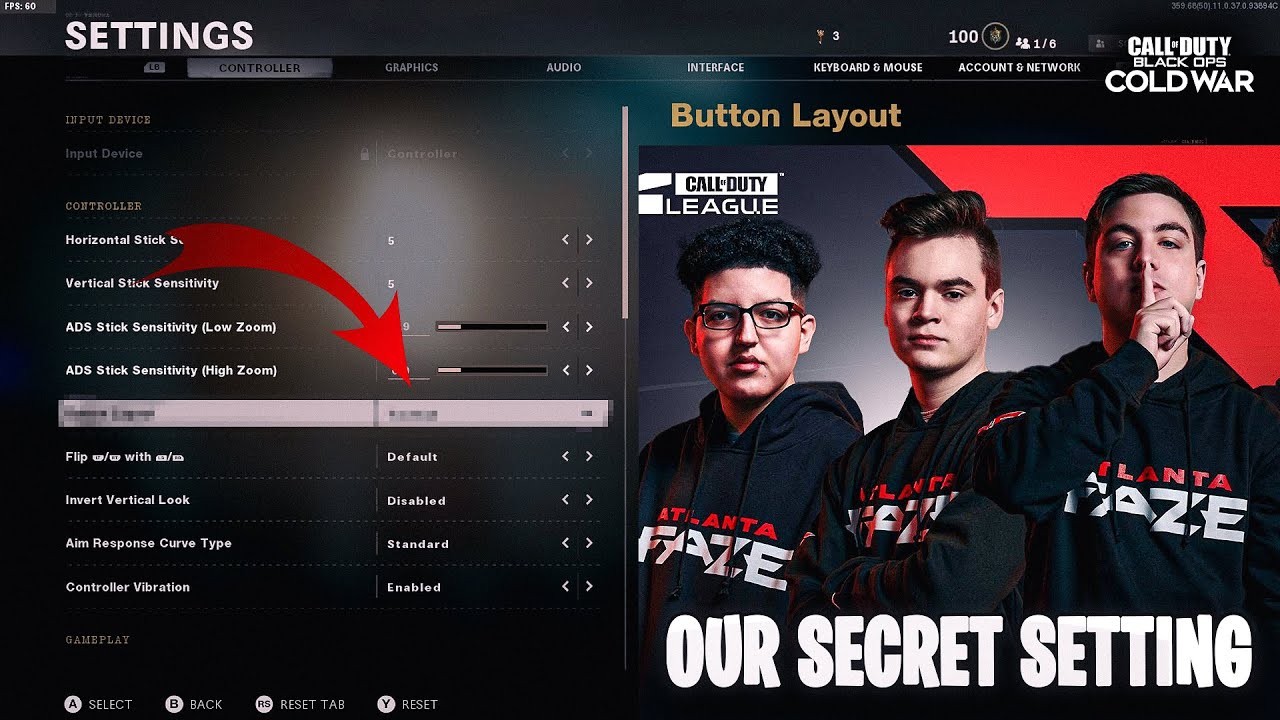 ATLANTA FAZE PRO SETTINGS FOR 100% ACCURACY! (Black Ops Cold War)