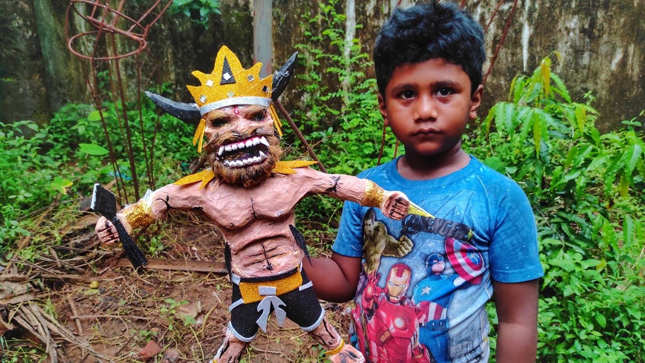 This is How i made Mini Ravan using paper | How to Make Ravan using paper | Mini Narkasur