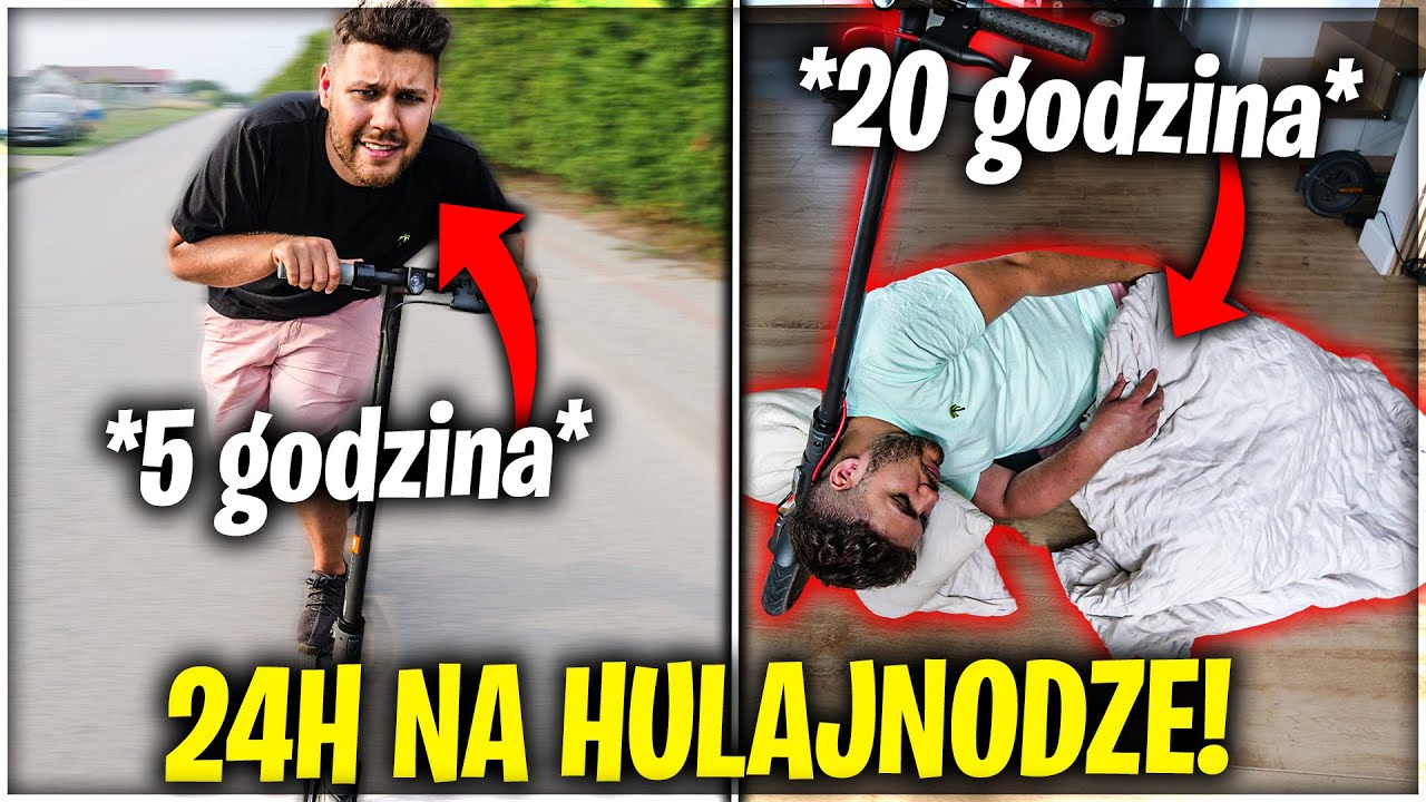 WIĘC SPĘDZIŁEM 24H NA ELEKTRYCZNEJ HULAJNODZE... *ciężki dzień*