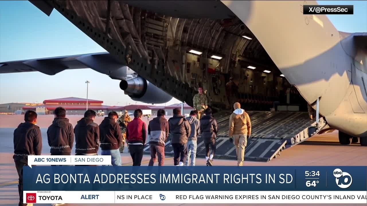 Attorney General Rob Bonta addresses 'fear' among immigrants in San Diego