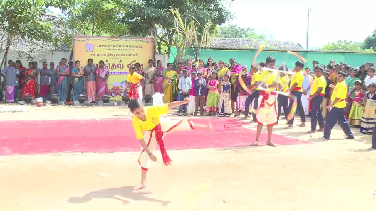 The Glimpses of the Pongal Silambam event in Sir Issac Newton Campus.
