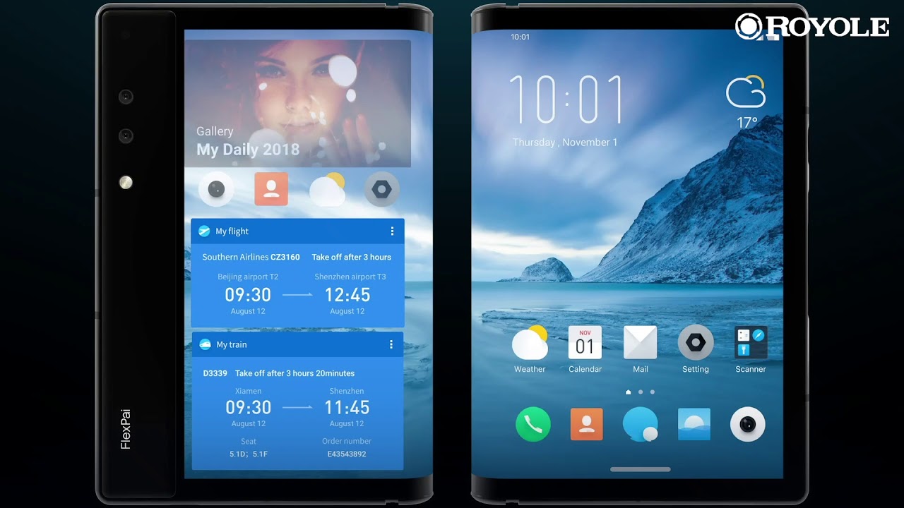 Royole's FlexPai - the world's first foldable smartphone.