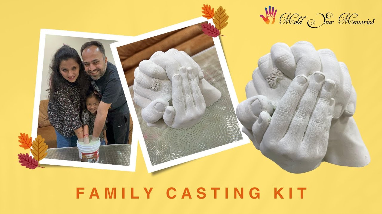 Family hand casting Kit / 3D casting kit for family of 4 Process Video