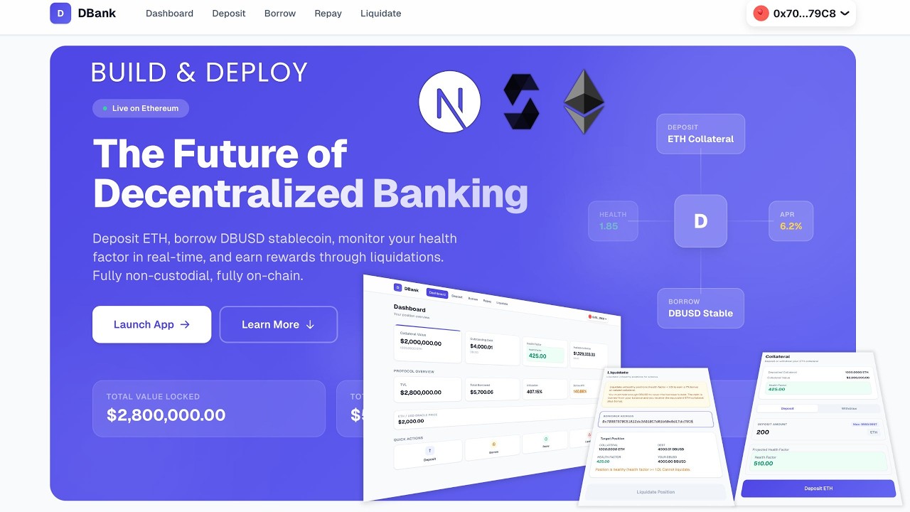 Build & Deploy the Future of Decentralized Banking | Solidity DeFi Web3 Banking DApp Project 2026
