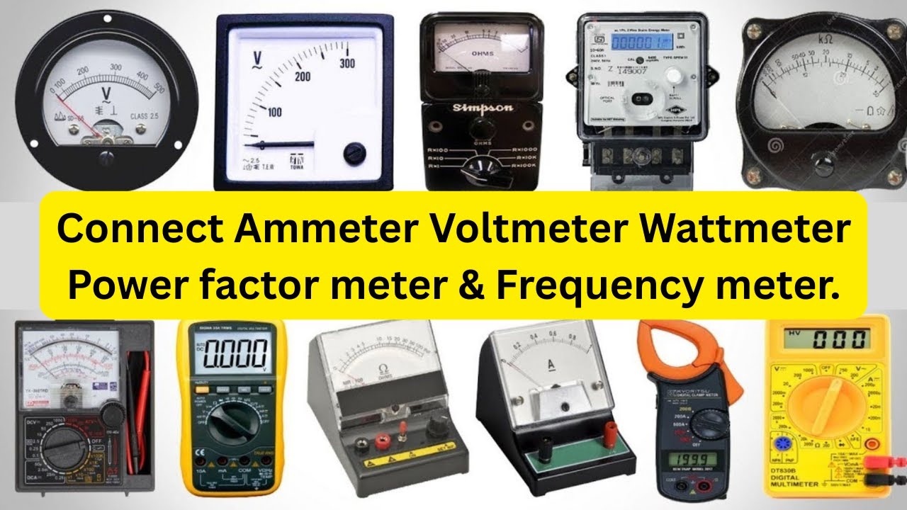 SINGLE PHASE CIRCUIT| Connect Ammeter Voltmeter Wattmeter Power factor meter & Frequency meter.