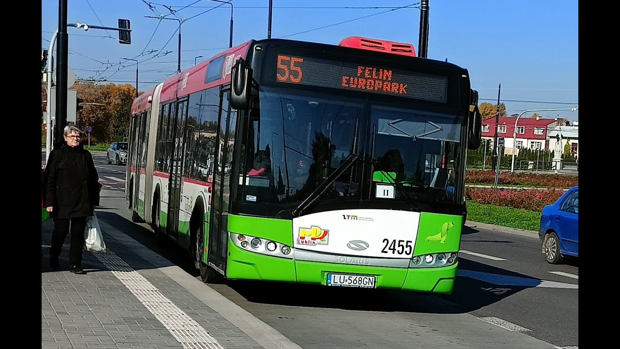 Solaris Urbino 18 III #2455 MPK Lublin linia 55 kierunek Felin Europark