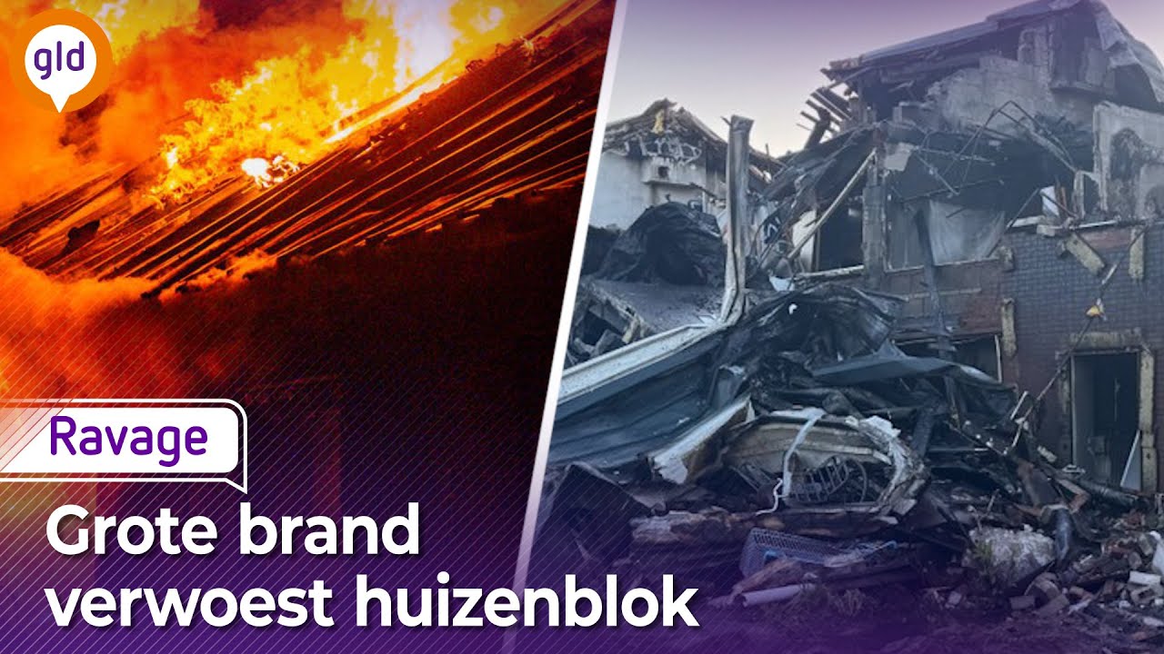 Zeer grote brand verwoest woningen in Didam