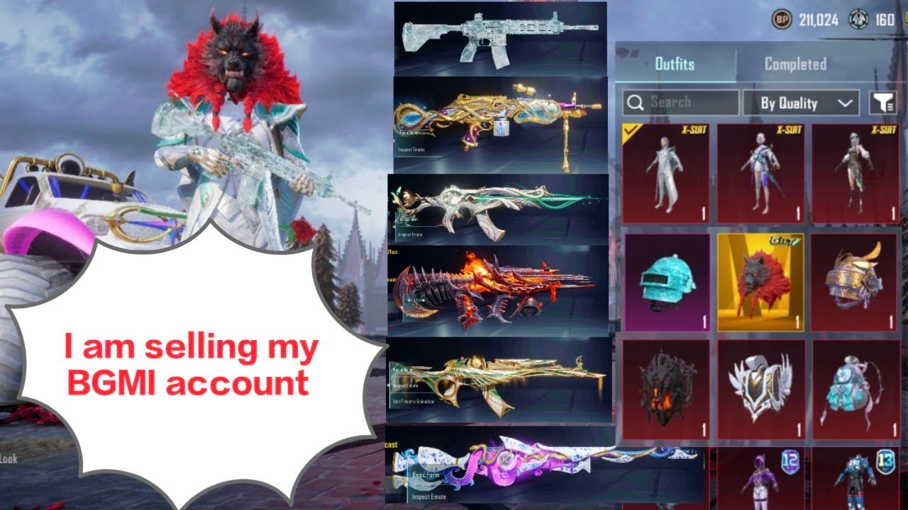I am selling my BGMI account 🥹❤️ | X-suits, M416 glacier Max and much more | BGMI ID for sale (SOLD)