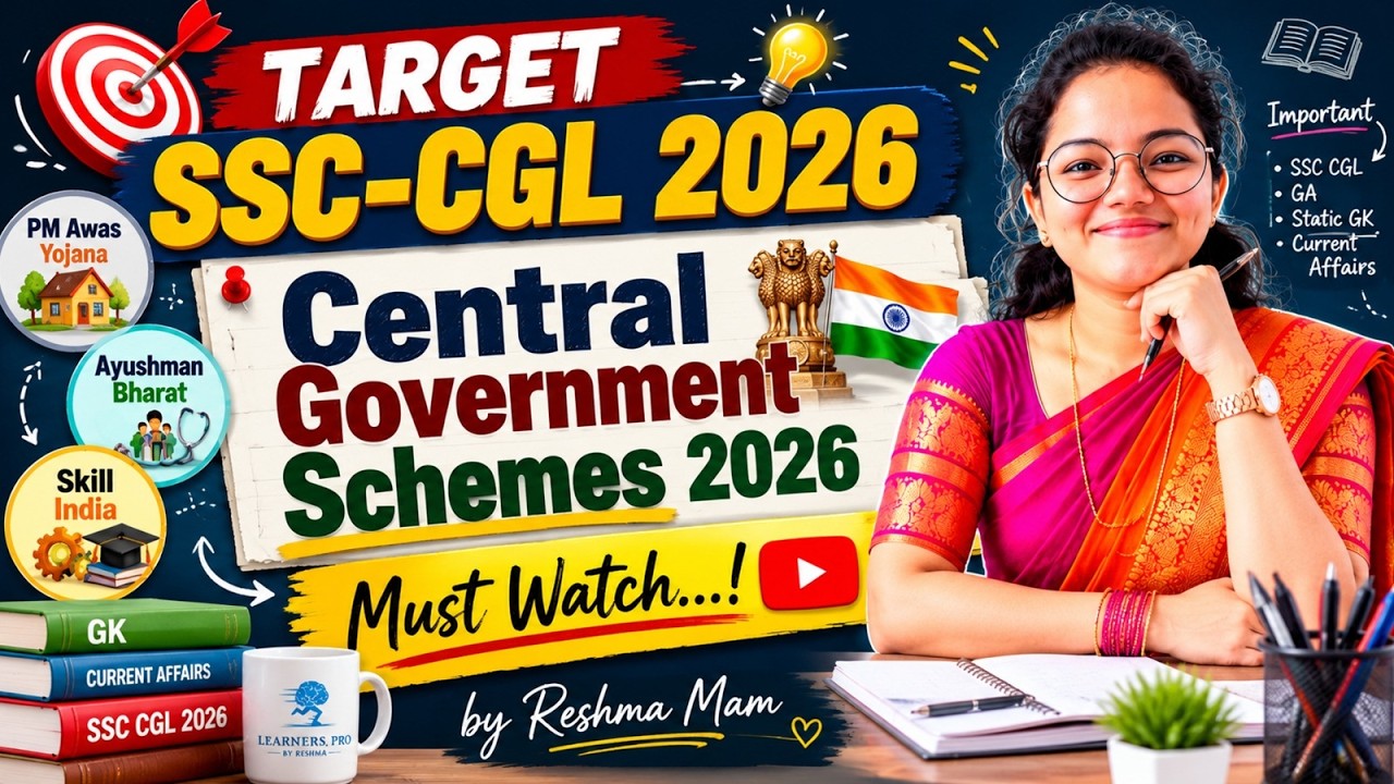 🎉TARGET SSC CGL - 2026 CENTRAL GOVT Schemes...2026 &rdquo; in Telugu!!